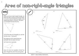 Non Right Angle Triangle Worksheets With Info And Questions Triangle Worksheet Trigonometry Angles