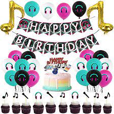 Strike just the right note at your next party by making music the theme of the event. 36pieces Video Music Party Supplies Music Party Banner Golden Musical Note Foil Balloon And Musical Latex Balloon Music Cake Topper Music Themed Birthday Party Decorations For Kids Boy Girls Amazon In Toys Games