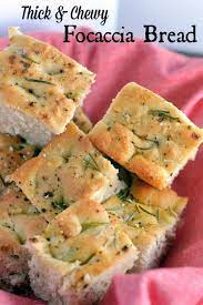 Let proof for 10 minutes (until bubbles begin to form). Thick And Chewy Focaccia Bread Focaccia Bread Recipe Recipes Focaccia