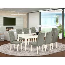White marble & chrome 200cm x 100,dining tabel and 6 chairs. 8 Parson Dining Chairs And Butterfly Leaf Dining Room Table