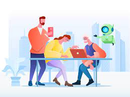Working Together Illustration Flat Illustration Illustration People Working Together