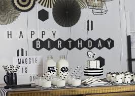 Black And White Theme For Debut This Black And White Birthday Party Theme Is Perfect For A Little One S First Birth White Party Theme White Party Decorations Black And White Party Decorations