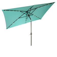 Introduction to rectangular outdoor umbrellas a rectangular patio umbrella refers to any outdoor umbrella with a rectangularly shaped shade. Rectangular Solar Powered Led Lighted Patio Umbrella 10 X 6 5 By Trademark Innovations Teal Walmart Com Walmart Com