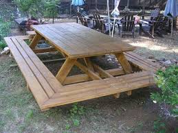 Custom Made Picnic Tables Large Thru Bolt Picnic Tables Redwood Picnic Table Wide Wrap Around Bench Picnic Table Plans Picnic Table Picnic
