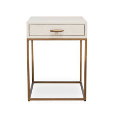 Introducing the shagrren side table. Square Ivory Shagreen Bedside Table
