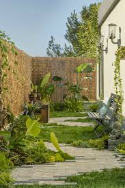 Une Allee A L Ambiance Jungle Jardin Espagnol Idees De Patio Decoration Exterieur