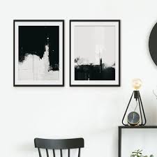 Black And White Framed Art Set Of 2 Dark Abstract Set Of 2 Prints Framed Abstract Wall Art Set Modern Abstract Painting Black And White Abstract Art Abstract Prints Black And White Abstract Abstract