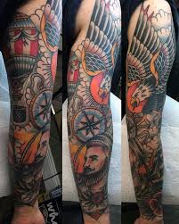 Top 59 Traditional Tattoo Sleeve Ideas 2020 Inspiration Guide Traditional Tattoo Sleeve Nautical Tattoo Sleeve Traditional Nautical Tattoo