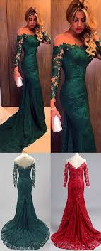 Trumpet Mermaid Dark Green Prom Dresses Scoop Neck Lace Formal Party Dresses Tulle Long Sleeve Evening Dress 020102176 Green Prom Dress Dark Green Prom Dresses Prom Dresses