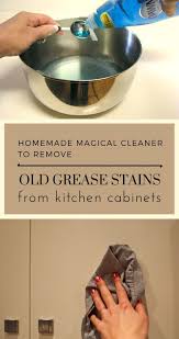 Homemade Magical Cleaner To Remove Old Grease Stains From Kitchen Cabinets In 2020 Grease Stains Grease Cleaner House Cleaning Tips