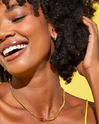 Elisa 18k Gold Vermeil Curb Chain Necklace in Red Tiger's Eye