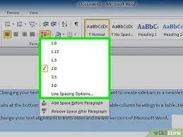 For word 2007, 2010 users: 3 Ways To Double Space In Word Wikihow