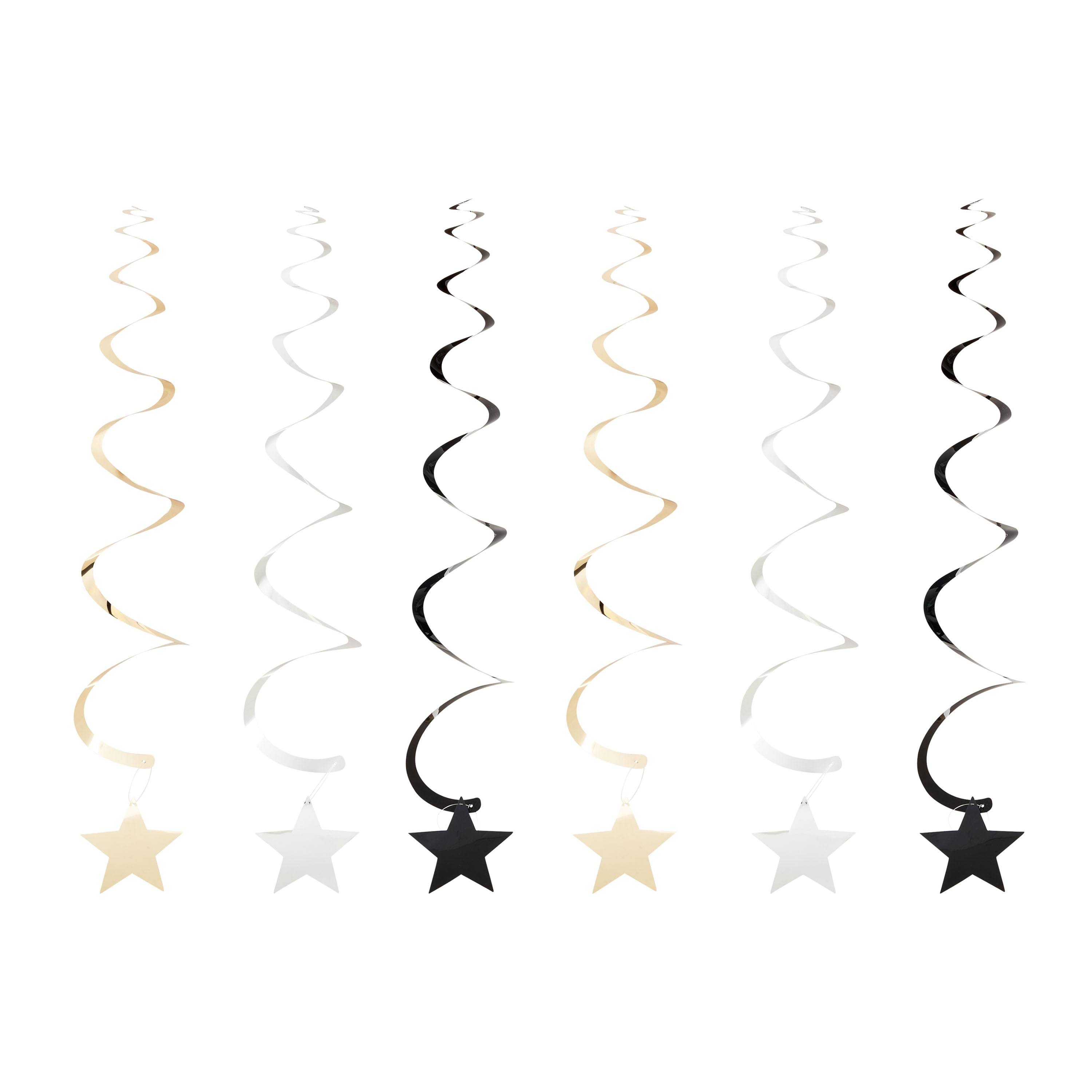 Black/gold/silver Star Dizzy Dangler Party Decorations