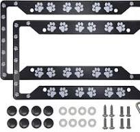 Portaplacas para auto con diseño de bandera, de barras, internacional,  acero inoxidable 304 de alto grado