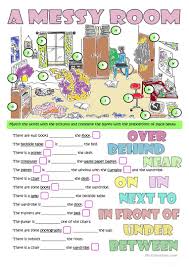 A Messy Room Furniture Prepositions Worksheet Free Esl Printable Worksheets Made By Teachers Prepositions Teaching English Activities