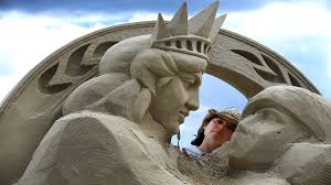 Artists converge to create sand sculptures