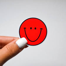 Pack of 2100 happy face smiley stickers, 3/4 round, bright neon · hcode smile face stickers roll happy face stickers circle dots paper labels reward stickers . Red Smiley Face Sticker Aesthetic Sticker Colorful Stickers Etsy