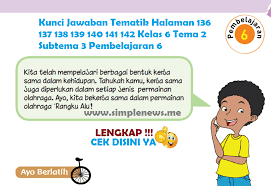 Maybe you would like to learn more about one of these? Lengkap Kunci Jawaban Tematik Halaman 136 137 138 139 140 141 142 Kelas 6 Tema 2 Subtema 3 Pembelajaran 6 Simple News Kunci Jawaban Lengkap Terbaru