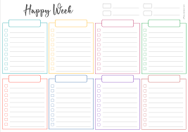 Blog über office programme mit vielen word, excel und powerpoint tutorials und vorlagen. Wochenplaner Vorlage Happy Week Bunt Deutsch Format Din A4 Office Lernen Elopage