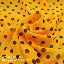 Black And White Polka Dot Fabric Uk Yellow 100 Pure Silk Georgette Fabric With Black Polka Dot Printed Silk Fabric Georgette Fabric Lining Fabric