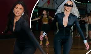 Kylie Jenner and Kim Kardashian slip into catsuits and roller-skates to  film opening scene