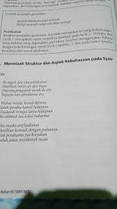 Menelaah struktur dan aspek kebahasaan pada syair. Tolong Dijawab Bsok Dikumpulkan Brainly Co Id