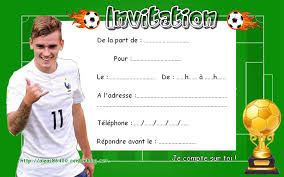 Carte D Anniversaire Gratuite A Imprimer Football Awesome Cartes Invitations Foot Antoine Gri En 2020 Carte Invitation Anniversaire Carte Invitation Carte Anniversaire