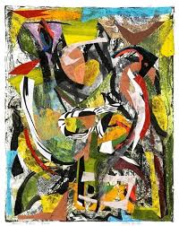 Andrea Epstein Black Bars Twist 2013 Mixed Media Artwork On Paper One Of A Kind Signed On F Mixed Media Artwork Modern Art Abstract Modern Abstract Painting