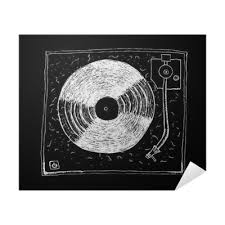 Phonograph record player music instrument vintage postcard | zazzle.com. Record Player Grunge Drawing Isolated On Black Poster Pixers We Live To Change