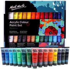 Huge sale on best paint for canvas now on. Amazon Com Mont Marte Acrylic Paint Set 24 Colours 36ml Perfect For Canvas Wood Fabric Leather Cardboard Paper Mdf And Crafts