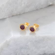 Read about the traditional birthstones at howstuffworks. Birthstone Stud Earrings July Ruby And Gold By Lime Tree Design Notonthehighstreet Com