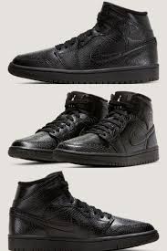 Air Jordan 1 Mid Black Noble Red White Air Jordan 1 Mid Black Snakeskin Bq6472 010 Sneakernews Com In 2020 Air Jordans Jordan 1 Mid Black Jordans
