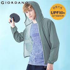 Giordano Men Jackets Lightweight Anti Ul Upf 50 Traviolet Hooded Windbreakers Interior Pocket Banded Casaco Masculino L0107009 Mens Jackets Windbreaker Upf 50