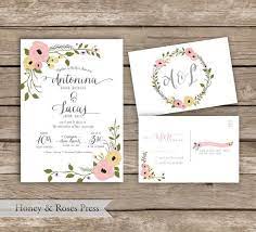 Elegant Floral Wedding Invitation Wildflower Wedding Etsy Floral Wedding Invitations Printable Wedding Invitations Wildflower Wedding Invitations