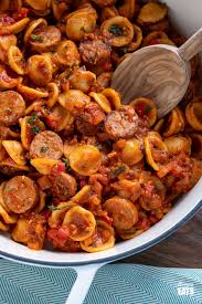 There's no way it has half the calories and fat of regular smoked sausage. Orecchiette With Smoked Turkey Sausage Slimming Eats