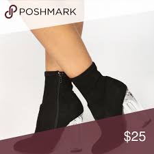 Black Boots With Clear Heel Fashion Nova Black Boots Fashion Black Boots Fashion Nova Shoes