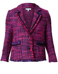Bamini Purple And Pink Tweed Jacket