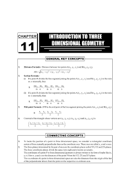 Cbse Class 12 Maths Chapter 11 Three Dimensional Geometry Formula