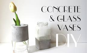 Diy Concrete And Glass Vases Concrete Diy Diy Concrete Planters Cement Diy