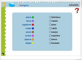 Elaboran estrategias individuales y grupales en situaciones de juego; Relaciona Nombres Individuales Con Nombres Colectivos Juego De Lengua Espanola De Primaria Nombres Colectivos Anaya Primaria Lectura De Comprension