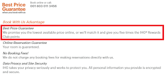 Booking online is the best way to guarantee your room. Ihg Rewards Club Best Price Guarantee Change January 8 2018 No More Free Nights Loyaltylobby