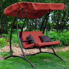 Coral Coast Long Bay 2 Person Canopy Swing Terra Cotta Porch Swing With Canopy Patio Swing Canopy Canopy Swing