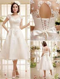 Pin By Dolores Aguilar On Wedding Ideas Tea Length Wedding Dress Wedding Dresses Short Wedding Dress