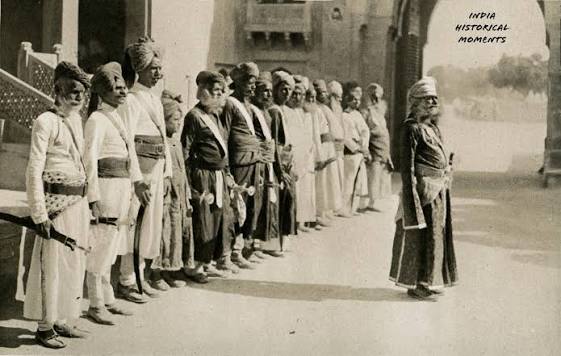 Review of the State Troops of Bikaner by His Royal Highness the Prince of Wales and His Highness the Maharaja of Bikaner on Monday, December 5, 1921.