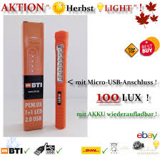 Lampe in besten zustand, akku speichert strom nicht mehr lang. Bti Led Pen Light 7 1 Handlampe Usb 100 Lux Inspektionslampe Akku Lampe Eur 9 95 Picclick De