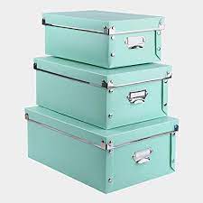 Covering boxes with leftover scraps of fabric or wallpaper from other decorating projects is an easy diy that makes your storage part of your decor. Eagle Decorative Storage Box Eagle With Lid Made Of Plastic 3 In 1 Set With Handles Labels And Label Holders Press Stud Closure Space Saving Collapsible Green Amazon De Baumarkt
