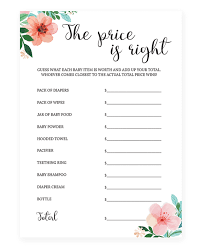 Set Of 4 Floral Printable Baby Shower Games Baby Shower Printables Printable Baby Shower Games Baby Shower Games