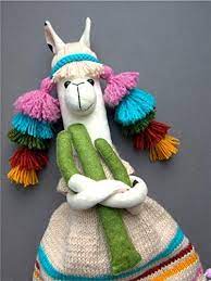 Amazon Com Llama Cloth Stuffed Toy And Felt Cactus 12 Handmade Peruvian Alpaca Soft Animal Llama Fabric Crafts Diy Handmade Stuffed Animals Toddler Gifts
