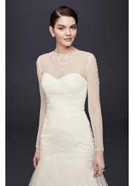 Filigree Beaded Long Sleeve Dress Topper David S Bridal Sheer Wedding Dress Wedding Dress Topper Dress Topper