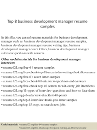 business development manager resume samples